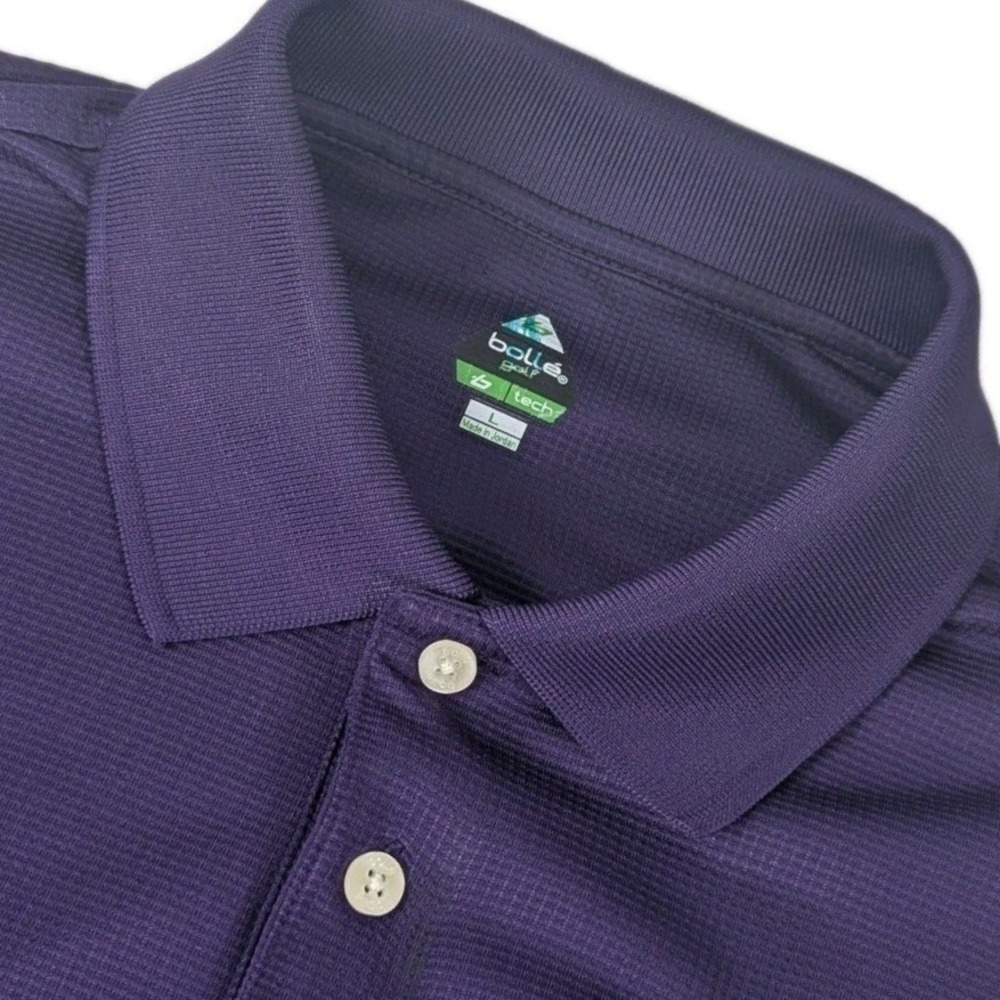Bolle Tech Mens Purple Performance Tennis/Golf Polo L Golf Tech‎ Performance